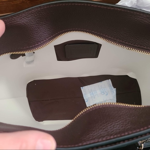 BRAND NEW Coach Burgundy Pebble Tote - Picture 4 of 8